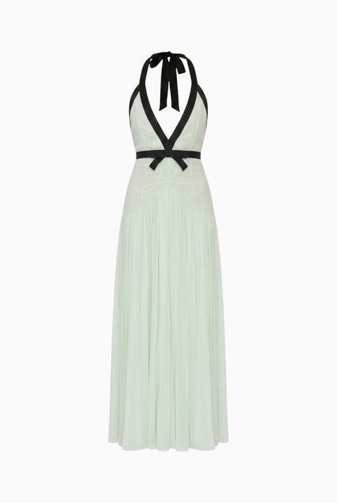 Fließendes Maxikleid mit Neckholder in Mint