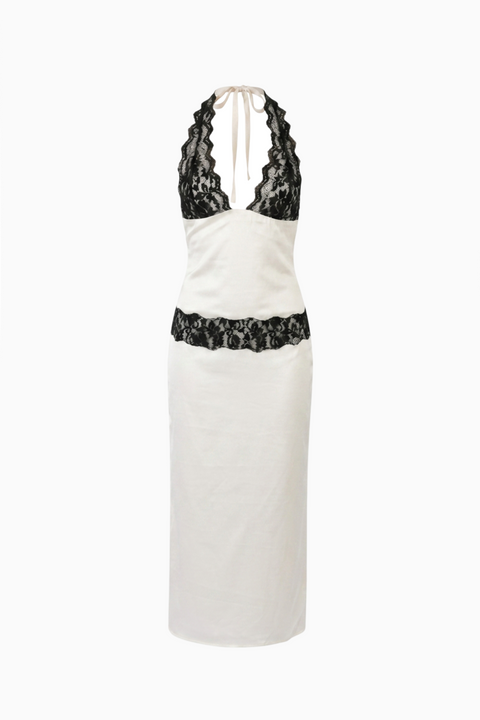 Schwarz-weißes kontrastierendes Midikleid