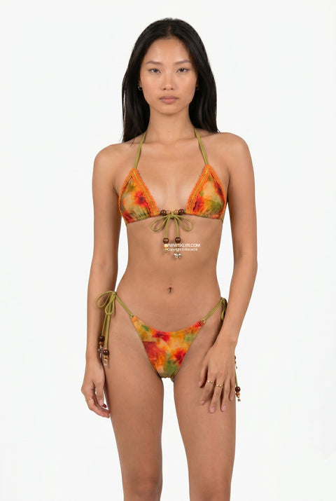 Bikini ficelle tropical et vif