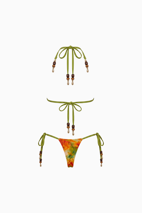 Bikini ficelle tropical et vif
