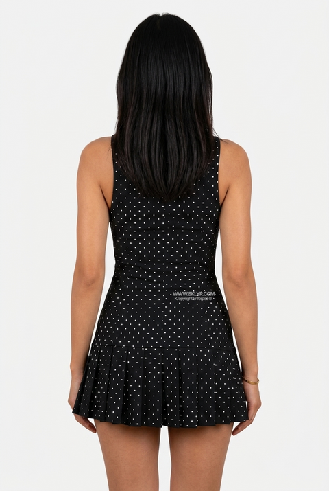 Mini-robe bustier à pois
