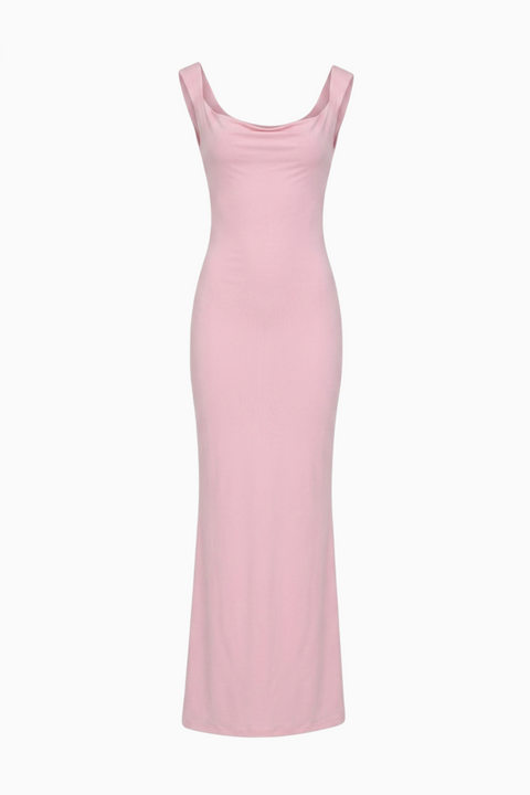 Robe longue colonne dos nu bordeaux