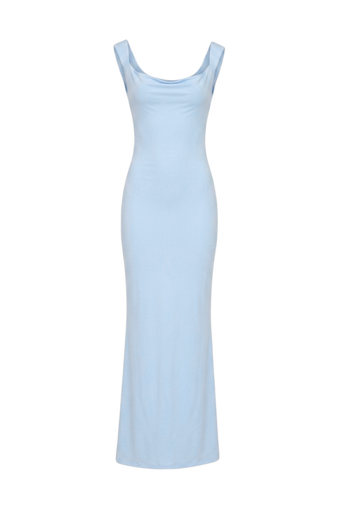Robe longue colonne dos nu bordeaux