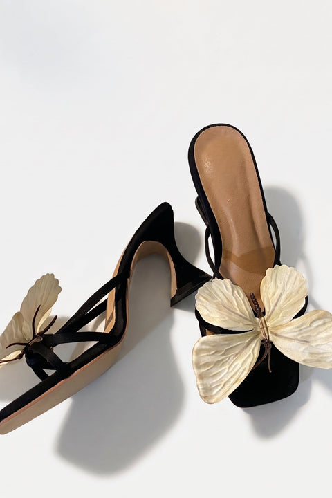 Irisierende Schmetterlings-High-Sandals
