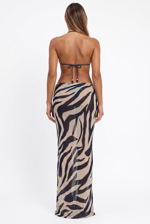 Zebra-Print Bikini-Set aus 3-teiligem Sheer Mesh