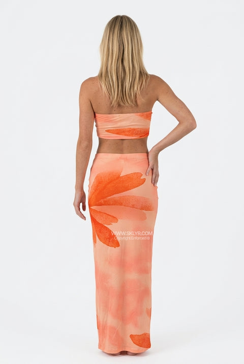 Ensemble ajusté floral orange