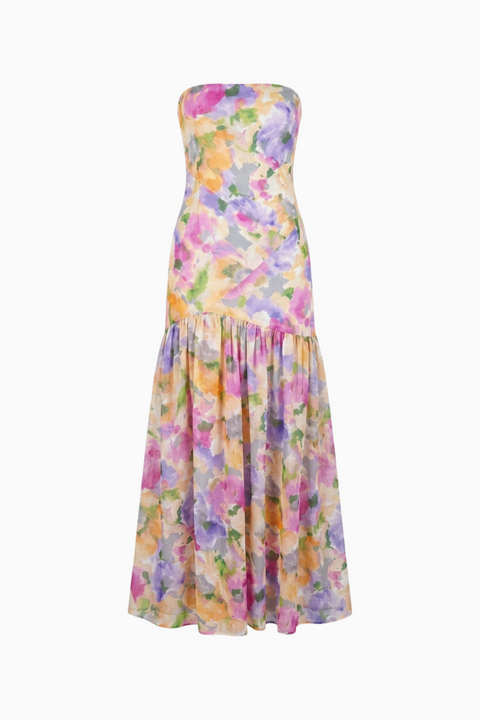 Blumiges, fließendes Maxikleid
