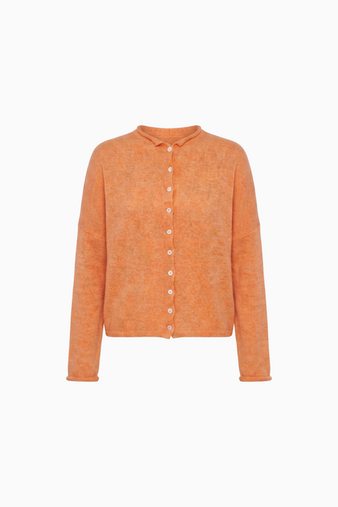 Soft Pink Button-Up Knit Cardigan