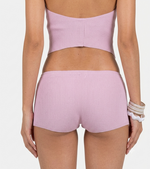 Set con top all’americana e shorts in maglia decorata