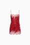 Scarlet Lace Trim Sequin Mini Dress