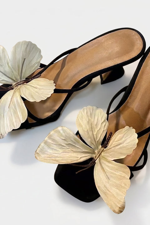 Irisierende Schmetterlings-High-Sandals