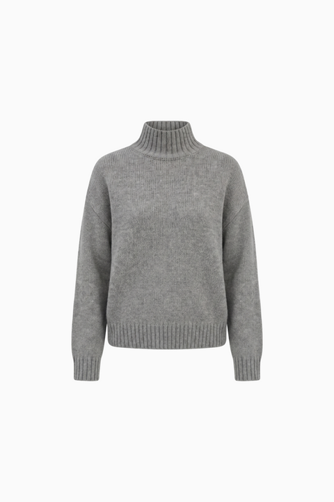 Ribbed Mock Neck Knit Sweater
