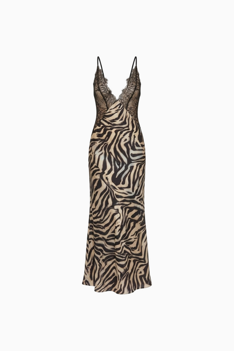 Robe décolletée à imprimé animal