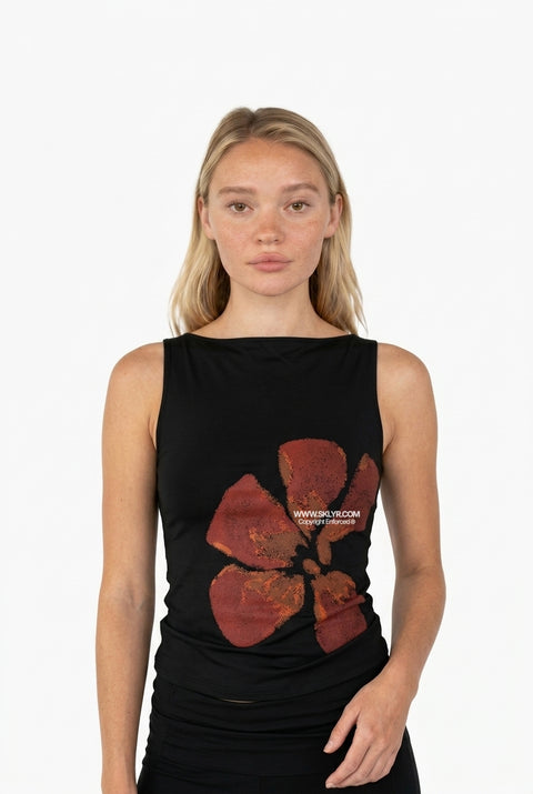 Hibiskus-Top mit Grafikdruck