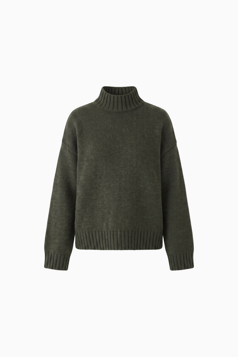 Ribbed Mock Neck Knit Sweater