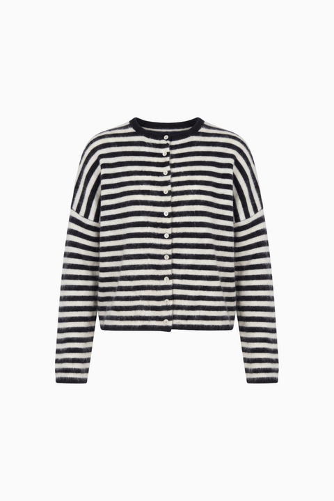 The Classic Striped Cashmere-Blend Cardigan