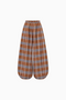 Plaid Wide-Leg Relaxed Pants