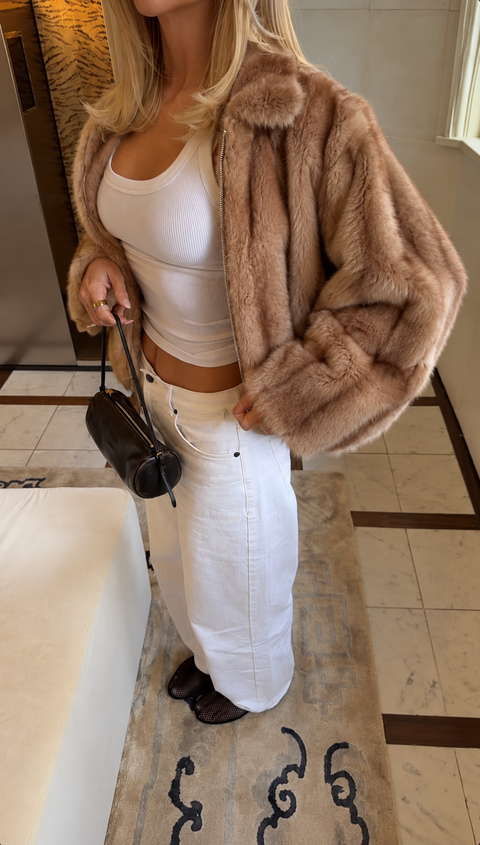 Cropped Faux Fur Jacket