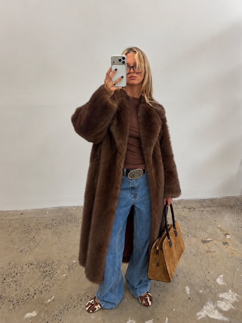 Oversized Faux Fur Maxi Coat