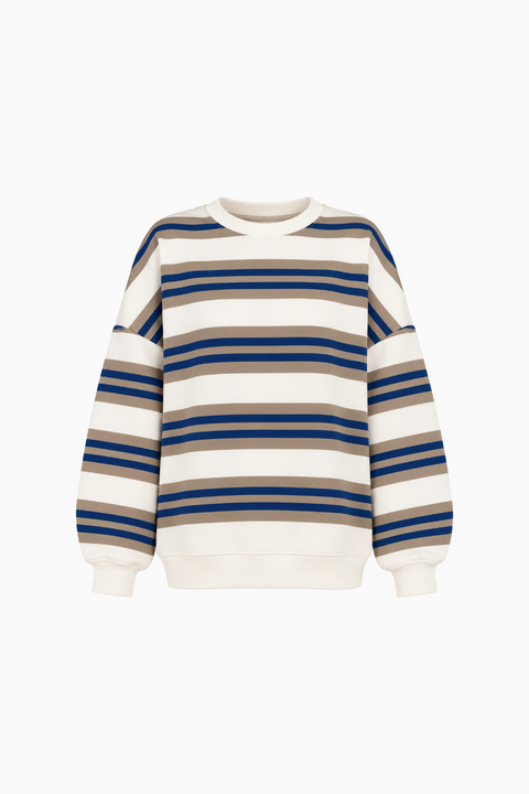 Color-Block Stripe Pullover