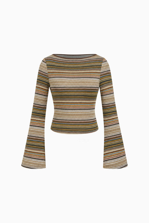 Multi-Stripe Wide Sleeve Top