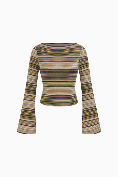 Multi-Stripe Wide Sleeve Top