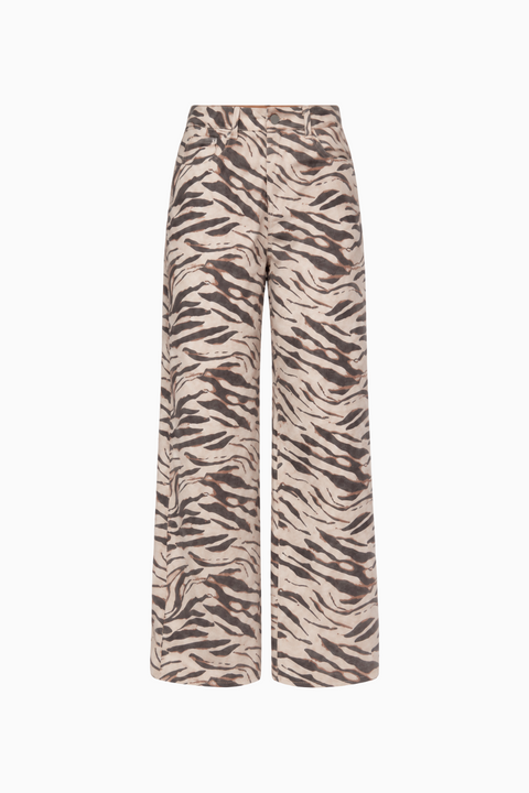 Zebra Print Wide Leg Pants