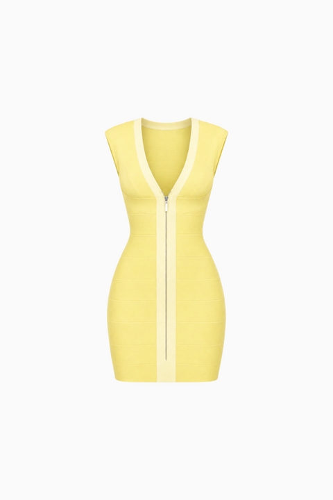 Periwinkle Contrast Trim Bandage Bodycon Dress
