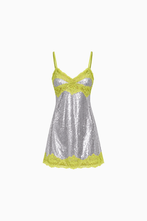 Sequin Lace Mini Dress