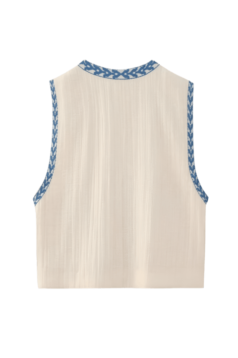 Angeline Blue Waistcoat | | S | Agnese Studios