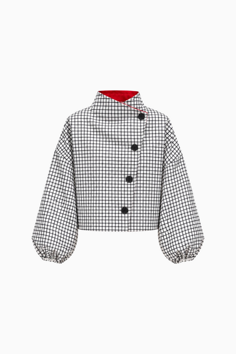 Contrast Lapel Check Jacket