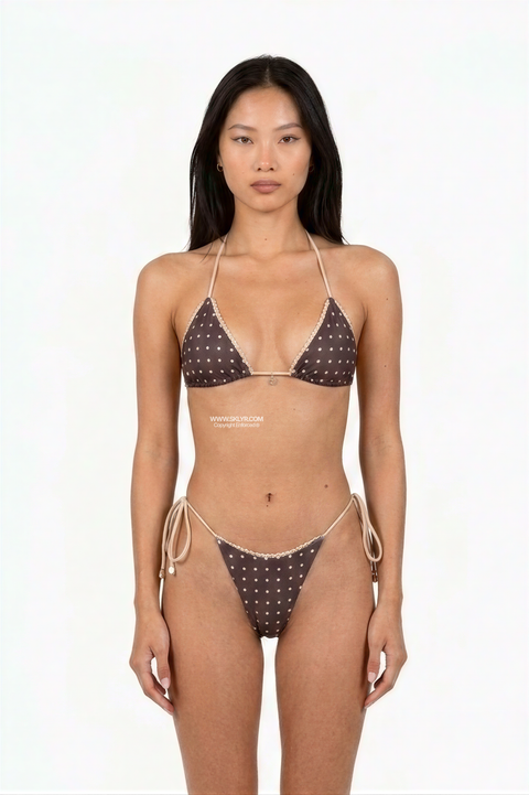 Bikini a pois con laccetti laterali