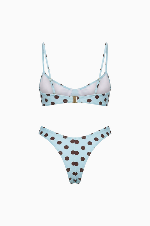 3-teiliges Polka-Dot-Badebekleidungs- und Strandhosen-Set