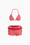 Retro Berry gestreifter Boyshort Bikini