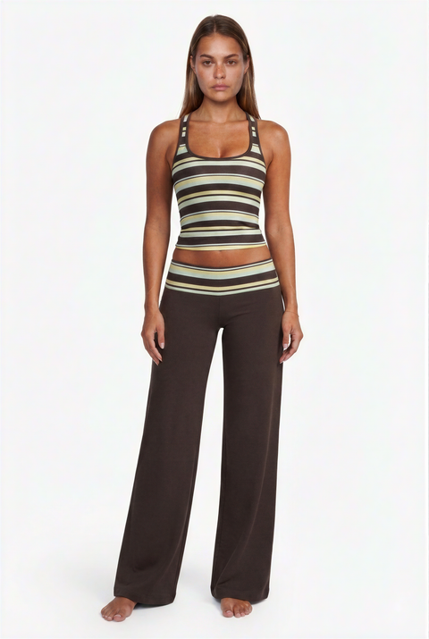 Mehrfarbig gestreiftes Racerback Lounge-Set