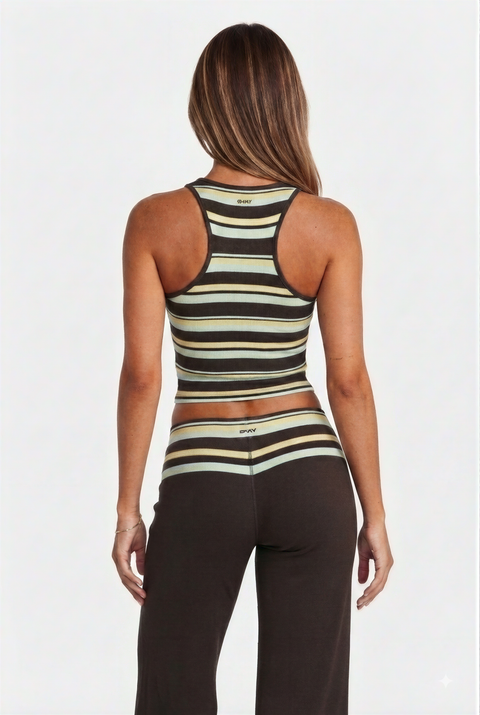 Mehrfarbig gestreiftes Racerback Lounge-Set
