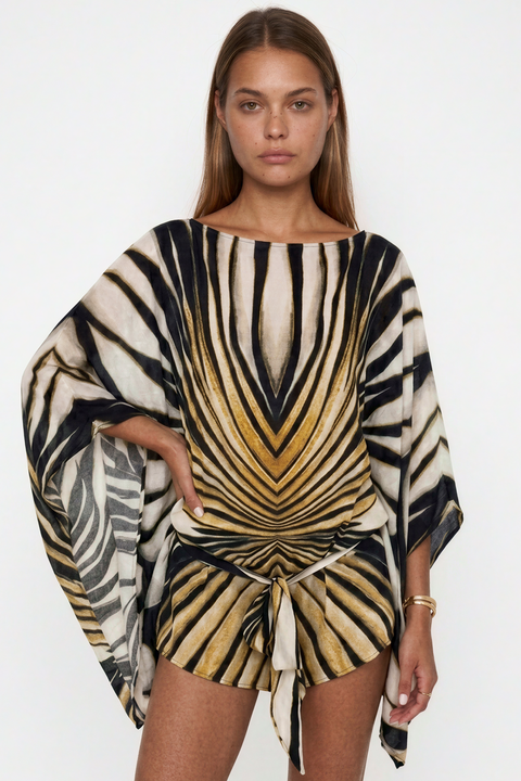 Safari-Minikleid mit Bindegürtel