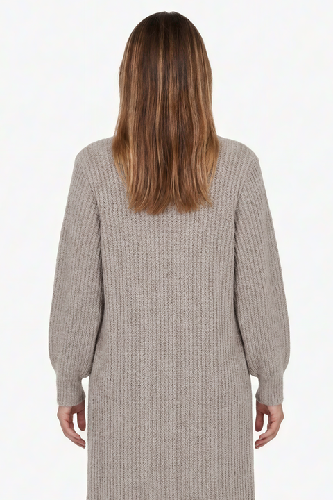 Gerippte Strickjacke mit Ballonärmeln