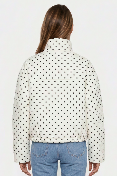 Black and White Spot Cropped Jacket