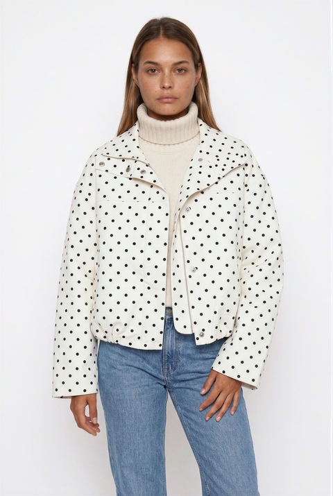 Black and White Spot Cropped Jacket