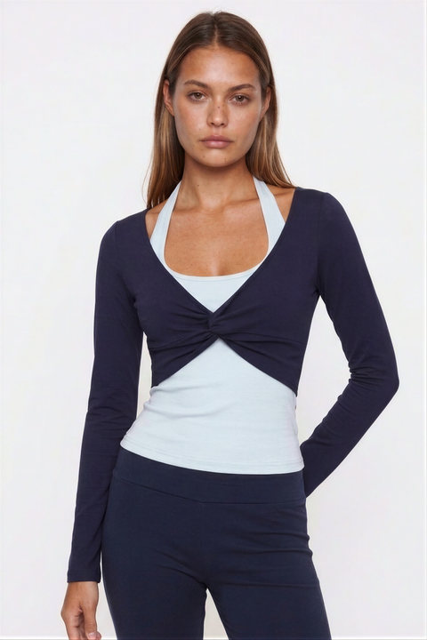 Layered Twist Active Top