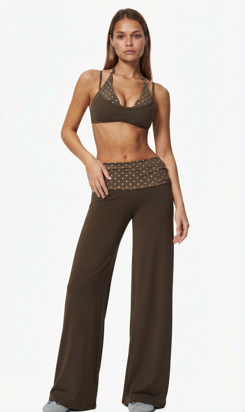 Polka Dot Halter Flare Set