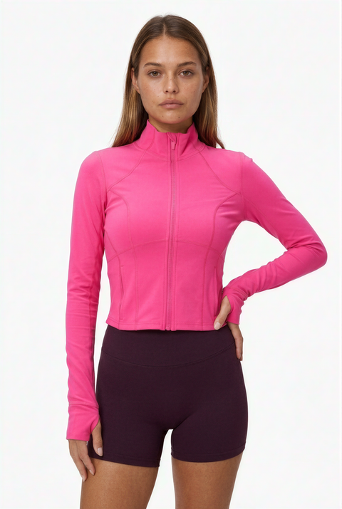 Veste de sport fuchsia entièrement zippée