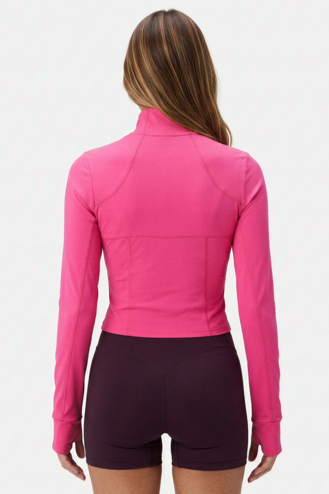 Veste de sport fuchsia entièrement zippée