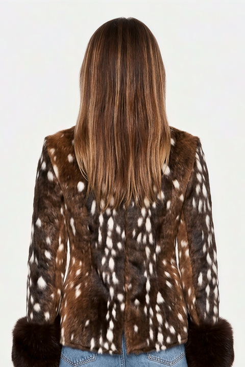 Veste en fausse fourrure à motifs d'inspiration vintage