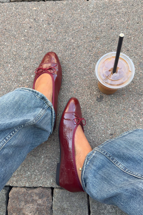 Ballerine in vernice bordeaux