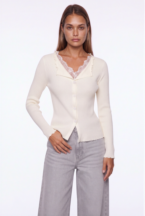 Lace Trim Cardigan