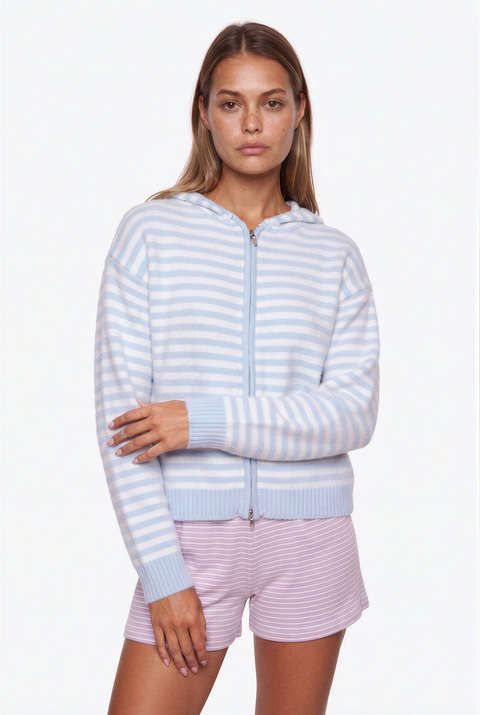 Gestreifter Strick-Hoodie