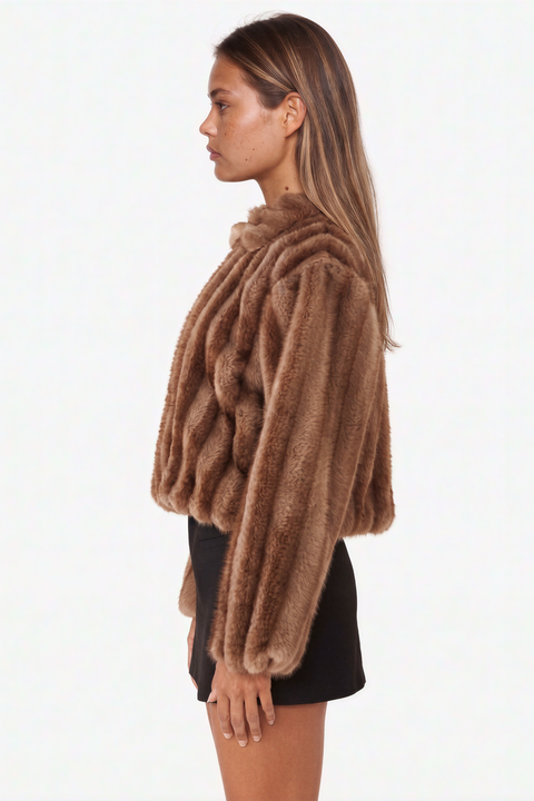 Cropped Faux Fur Jacket