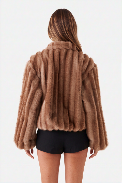 Cropped Faux Fur Jacket